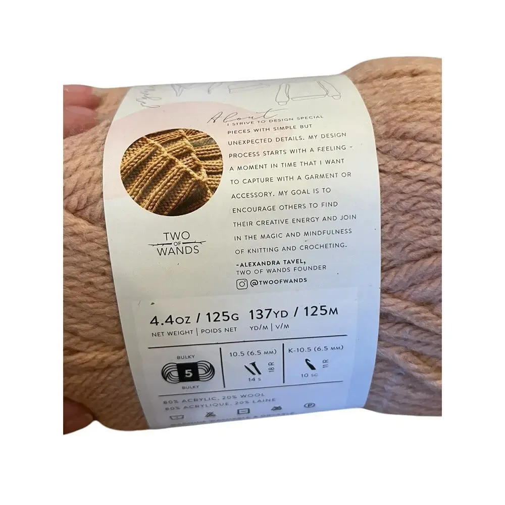 2 skeins of Lion Brand Yarn Hue + Me Bulky Yarn Rose Water Acrylic Wool 4.4oz Ea